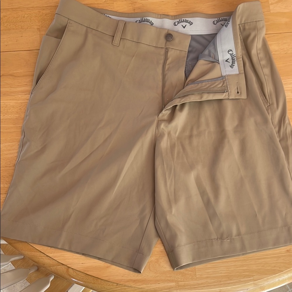 Callaway Tan Athletic Golf Shorts